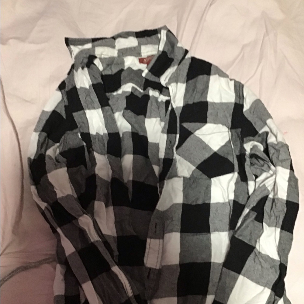 Black and white plaid shirt